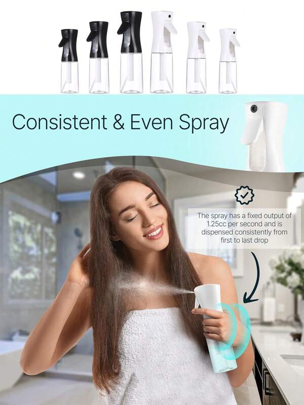 Kontinuierliche Sprühflasche - Ultra Feiner Sprühnebel | Wasserzerstäuberflasche für Haarsprühflaschen | Haarsprühflaschen für Haarstyling, Reinigung, Salon, ob Sprühflasche oder Wasserflasche, diese Behälter können Ihren Bedarf erfüllen. Sie sind für verschiedene Flüssigkeitsanwendungen geeignet; Ob Sie Stylingprodukte oder einfach nur Wasser zur Befeuchtung Ihrer Haare verwenden, bieten sie ein ununterbrochenes Sprühen, minimieren Verschwendung und sorgen für eine bessere Leistung