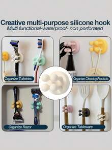 Giá đỡ bàn chải đánh răng silicon 6 màu, giá đỡ bàn chải đánh răng điện, giá treo bàn chải đánh răng gắn tường phòng tắm, hộp đựng bàn chải đánh răng, giá đỡ bàn chải đánh răng dán, phù hợp với 90% bàn chải đánh răng điện, phụ kiện phòng tắm, trang trí nhà cửa, nội thất gia đình - Nhiều màu - Xem 3