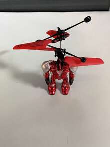 1 件遥控智能感应机器人玩具，防摔材质，红外感应遥控器，儿童礼物遥控机器人，塑料飞行玩具手势感应飞行机红外互动益智玩具带 LED 灯，适合男孩女孩（有无遥控版，手工喷漆可能有不均匀，手工测量尺寸可能有轻微偏差）