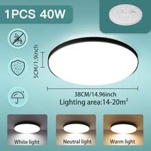 CANMEIJIA 1pc LED Ceiling Light, Modern Indoor Decorative Lamp, Black Round LED Recessed Ceiling Light, Suitable For Living Room, Bedroom, Kitchen, Bathroom, 185-265V, 18W/30W/40W/50W, 3000K Warm White/4000K Neutral White/6500K Cool White, Dimmable 3 Color Temperatures, For Bedroom, Balcony, Bathroom, Living Room, Room, Garage Lighting - Black Round Ceiling Lamp - View 22