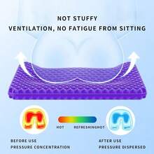 Ergonomic Gel Seat Cushion For Long Sitting Tailbone And Coccyx Pain Relief Office Chair Comfort Wheelchair Pad Chair Cushion For Back Support Comfort Wheelchair Seat Cushions Light Purple V6q1 - 淺紫色 - 查看 2