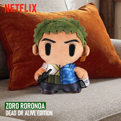  1PC Officially Licensed Netflix Product Cartoon Style One Piece Live-Action Zoro// Plush Toy Stress Relieving Pillow For Bedroom Decoration A Cool And Heartwarming Gift Soft And Fluffy A Must-Have For Anime Fans A Great Gift For Halloween And Christmas