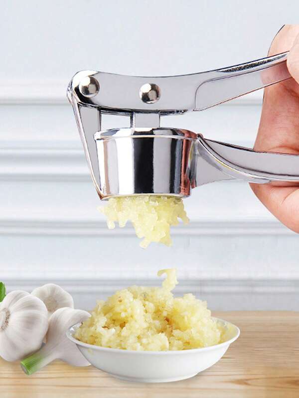 1 pièce Presse-ail, hachoir à ail, broyeur d'ail, presse-gingembre, ustensile de cuisine en acier inoxydable, facile à nettoyer, design ergonomique, gain de temps, accessoire indispensable pour la préparation des aliments, aide de cuisine pour les chefs à domicile, les adultes et les amateurs de gastronomie