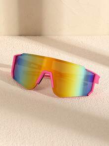 1/3/5pcs Women One-Piece Multicolor Personalized Street Style Technological Punk Fashion Glasses For Outdoor Casual Activities Tropical Beach Vacay Outfits Rave Party Accessories For Summer Beach Vacation, Outdoor, Travel Shades Street Y2k Style Oversized Wrap Frame For Music Festival Preppy Style For Back To School