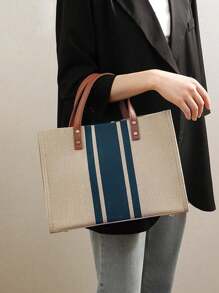 Minimalistischer quadratischer Stoffbeutel für Frauen, vielseitige Schulter- oder Umhängetasche, geeignet für Büroarbeit