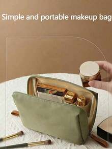 Portable Large Capacity Lipstick Pouch Makeup Bag Makeup Travel Toiletry Organizer Essentials Gifts Storage Zipper Accessories Nail - màu xanh lá - Xem 1