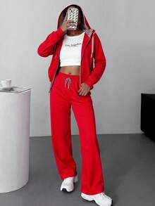 Women Two-Piece Outfits - Red - View 3