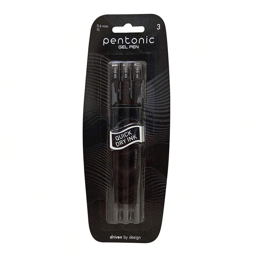 Bolígrafo Pentonic de gel 0.66 mm, Color Negro, Blíster de 3 piezas - Negro - Ver 1