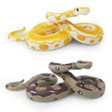 1pc Realistic Reptile Python Snake Model, Children's Educational Toy, Golden Python Anaconda Decor
