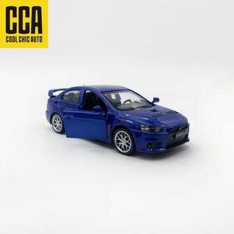 C C A 1:41 Skala 1:41 Diecast Mitsubishi Lancer Evolution Replica Modellbil - Blå, Öppningsbara Dörrar, Bakhjulsdrift Friktionskraft, Detaljerat Hantverk, Leksak, Samlarobjekt, Halloween, Jul, Födelsedagspresent, Skrivbordsdekor