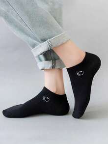 1/6/10/15双男士简约透气休闲船袜，经典纯色黑/白/灰短袜，适合所有季节日常穿着