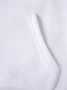 Custom Autumn/Winter Women's Hoodies - Halloween Customization - Front, Back, Double-Sided Customization, Add Your Own Photos (Family Photos/Selfies/Pet Photos) To Design Your Personalized Printed Hoodies, Custom Family Member Hoodies With Baby/Couple/Family/Pet Photos, Customized Comfortable Pet Hoodies, Personalized Pet Sweatshirts - White - View 10