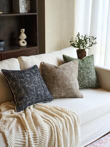 1pc High Precision Chenille Jacquard Throw Pillow Cover (No Insert), Modern Fashion High Precision Chenille Jacquard Cushion Cover, Suitable For Home, Sofa, Bed Decor, All Season