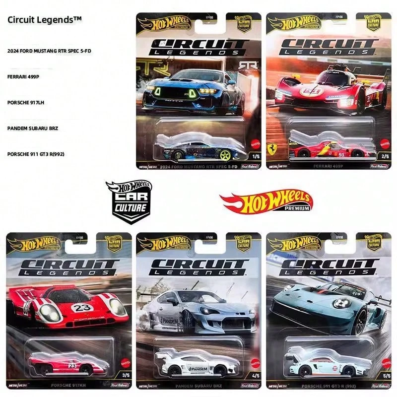 Mattel Hot Wheels FPY86 Leyendas de la Pista Edición Limitada | Paquete premium de coleccionista de 5 unidades | Coches de carrera raros (#6999) - FPY86 Track Legend - Paquete de 5 - Ver 1