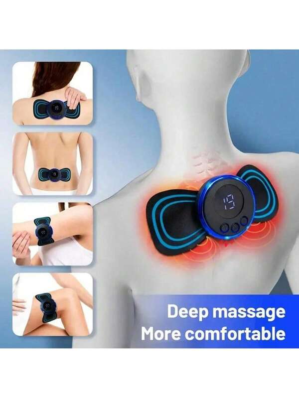 Fernbedienung EMS Nacken Massagegerät, Mini Nacken und Rücken Patch Stimulator Massagekissen, tragbar, Akkukapazität: 150mAh