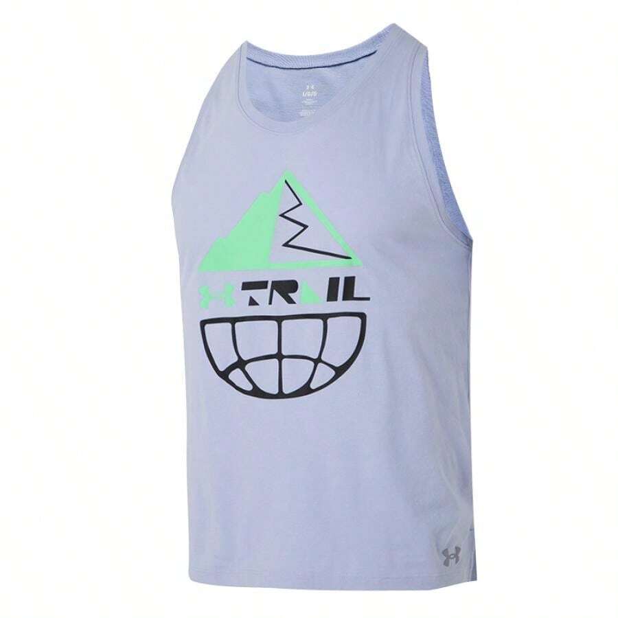 Under Armour Camiseta de tirantes con gráfico TRAIL RUN, ajuste suave y suelto para hombre, camiseta de fitness y entrenamiento - Púrpura malva - Ver 1