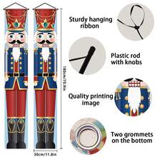 1 par de faixas para festa de Natal, faixas decorativas para pendurar na varanda com o tema Quebra-Nozes, decorações para festas temáticas de Natal, decoração para áreas externas e internas, ideal para varanda, quintal, garagem e decoração de casa - Estilo B - Ver 2