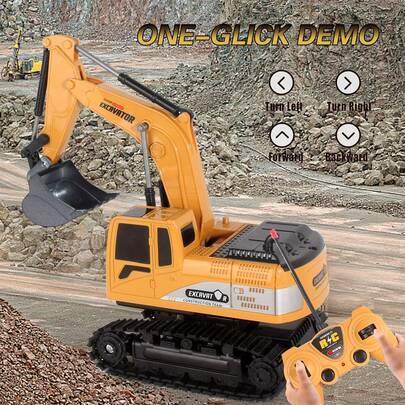 2025 Remote Control Excavator Toys For Boys, RC Excavator Toy For Boys 6 7 8 9+Year Old Kids Christmas Birthday Gift,RC Digger Truck Construction Vehicles With Metal Shovel & Light,Real Engineering Building Toys, Remote Control Toys, Birthday Gift, Christmas Gift