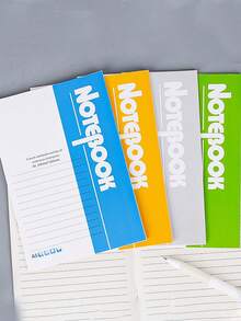 4 piezas/Set Cuadernos de tapa blanda A5 aleatorios, Bloc de notas para estudiantes/oficina, Cuadernos de registro de reuniones de negocios, Útiles escolares - multicolor - Ver 3