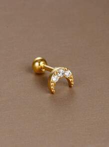 1 pezzo di aletta in acciaio inossidabile con zirconia, motivo geometrico a forma di love, fiocco di neve, corona di luna, orecchie da piercing diverse per donne, adatto per l'uso quotidiano