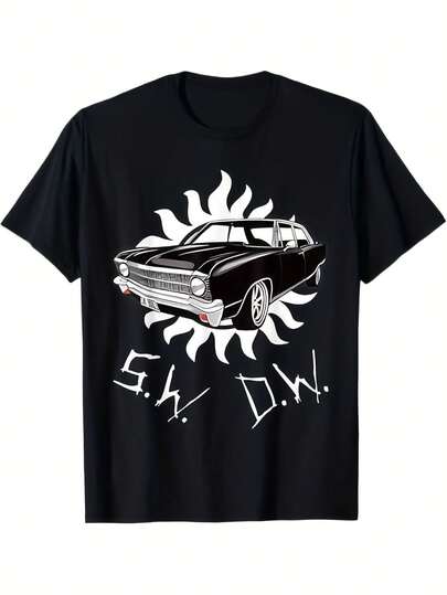 Dos hermanos conduciendo Impala, luchando contra fantasmas, vampiros, hombres lobo, camiseta de la serie de televisión sobrenatural Dean Winchester y Sam Winchester