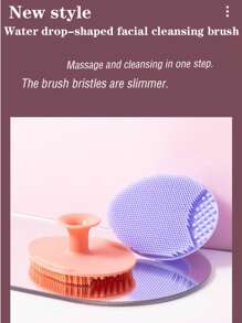 5pcs Silicone Face Cleaning Brush Set - Includes Facial Cleansing Brush And Exfoliating Cream For Deep Cleansing, Soft Brush For Blackhead And Pore Care, Comfortable & Gentle Massaging, Suitable For Baby Use