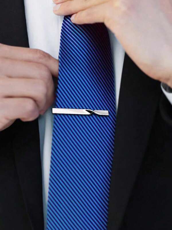 Clip de corbata para hombre, clip de moda minimalista dorado y plateado, accesorio de clip simple para negocios