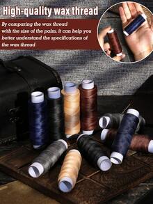 1 Roll Round Waxed Thread 0.55/0.8 Mm 54 Yards, Leather Thread Wax String For Sewing, Stitching, Bookbinding, Bracelet, Braiding,50m