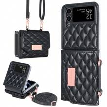 VIETAO Bolso con ranura para tarjetas y bandolera, compatible con Samsung Galaxy Flip 3 4 5 6, funda de teléfono con cordón y cartera