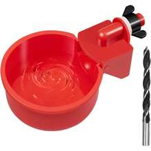 12件套家禽饮水碗，家禽自动饮水器套装，优质PP材质饮水器 - 自停式，耐用，易于安装，浮动式重力喂食器饮水杯碗，带打孔器，适用于鸡、鸭、鸟和火鸡。无需电动自动补水装置。 - 彩色 - 查看 5