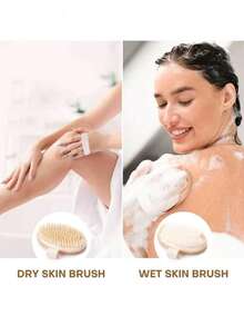 2 支装/1 支装身体刷，天然鬃毛去角质身体磨砂膏，旨在去除死皮细胞，改善橘皮组织，防止毛发内生，促进淋巴引流，增强血液循环。这款身体磨砂膏是干性肌肤的理想选择，是一款全身去除橘皮组织的工具，可改善皮肤健康，减少痤疮。 - 彩色 - 查看 7