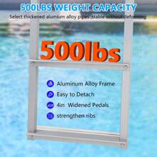 Pool Ladder Above Ground, Removable Dock Ladder,  Swim Ladders, Pontoon Boat Ladder For Lake/Pool/Boarding, Slanted Ladder - Detachable_4 Steps - View 3