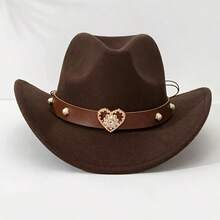 Classic Womens Western Cowboy Cowgirl Hats With Wide Belt - màu đen - Xem 4