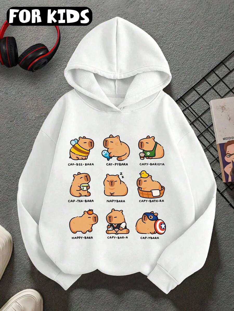 Sudadera con capucha de manga larga para niños y niñas, con diseño de personajes de Marvel de estilo casual, versátil para usar en casa o para volver al colegio, para otoño