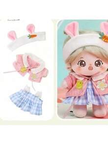 20 厘米娃娃衣服系列，可爱服装套装，适合装扮的娃娃服装，拉布衣柜礼物，适合朋友和家人，复活节篮子填充物（仅衣服，不含娃娃）