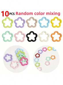 5/10 PCS Aluminum Alloy Flower Shape Outdoor Keychain, Bright Color, Multi-Functional Pop-Up Fob For DIY, Lightweight And Durable Floral Keyring Accessory For Everyday Carry, Versatile Clip-On Charm, Weather-Resistant Metallic Finish, Compact Outdoor Gadget, Eye-Catching Palette, Quick-Release Design, Perfect Giftable Accessory