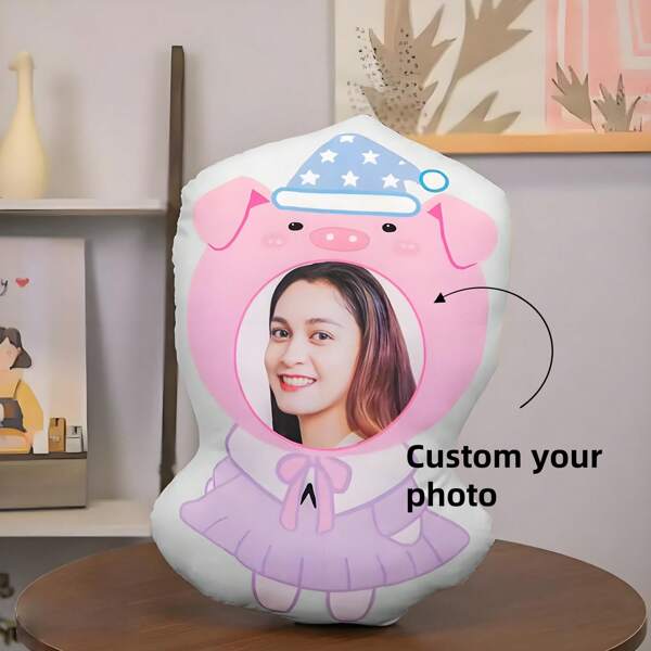 Un cojín personalizado y personalizado, Piglet, carga de imágenes personalizadas, lindo y divertido, adecuado para el Día del Padre, el Día de la Madre, Halloween, Navidad, Nochebuena, San Valentín, cumpleaños, Día de la Personalidad, Día del Soldado, Acción de Gracias