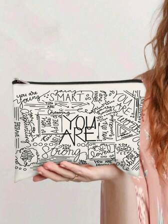 Cow Print Cosmetic Bag - Women's Cow Gift, Inspirational Pattern Toiletry Bag, Double-Sided Printing, Durable Zipper Pouch, Great For Storing Small Accessories And Makeup/Toiletry Tools, Halloween Gift For Friends