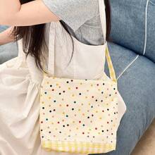 Women Shoulder Bags - 紅色格子斜背包 - 查看 5