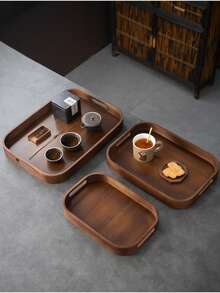 1 件带手柄的胡桃木托盘，用于盛放食物、小吃、饮料、寿司、牛排、披萨、甜点、蛋糕、面包、早餐托盘、咖啡托盘、茶托盘、冷盘 - 紫紅色 - 查看 5