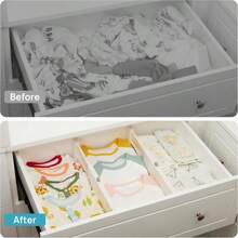 Vtopmart 6 Pack Drawer Dividers For Clothes, 4&#34; High 116&#34;-17&#34; Adjustable Expandable Dresser Drawer Organizer, Plastic Drawers Separators For Dresser, Baby Clothes, Underwear, Kitchen &Amp; Office Storage