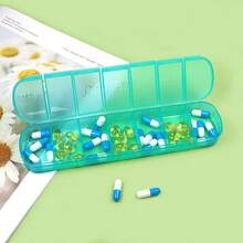 Caja de pastillas semanal de 7 días 1 vez al día, estuche de viaje de 7 días con 7 compartimentos, soporte para vitaminas, contenedor diario de pastillas de 7 días, dispensador de medicamentos para el estuche de aceite de pescado - Multicolor - Ver 10