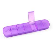 Caja de pastillas semanal de 7 días 1 vez al día, estuche de viaje de 7 días con 7 compartimentos, soporte para vitaminas, contenedor diario de pastillas de 7 días, dispensador de medicamentos para el estuche de aceite de pescado - Multicolor - Ver 12