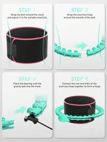 JLoibao Weighted Circle For Adults Weight Loss, Fitness Hoop Plus Size 51 Inch, Include 27 Detachable Links And Waist Trainer For Women