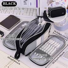 1PC/2PCS 多隔层简约女孩文具盒 - 多功能考试铅笔盒，适合学校使用（高美学设计） - 彩色 - 查看 3