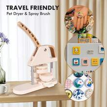 3 In 1 DIY Pin Button Maker Machine 25/32/58mm Badge Press Machine With 300pcs Button Parts - Beige - View 4