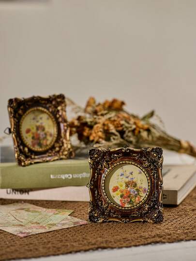 Cirelle 1 件方形迷你独立式相框，复古风格树脂相框，组合墙面装饰，适合画廊墙面礼品，生日毕业典礼、新年、万圣节、圣诞节装饰、拉玛舒适家居、民宿装饰、特殊礼物、返校使用、夏季家居装饰