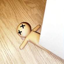 1 件简约装饰可爱门挡，3 种表情选项，创意趣味装饰门挡，适用于客厅、卧室、浴室，独特的楔形门挡 - 彩色 - 查看 3