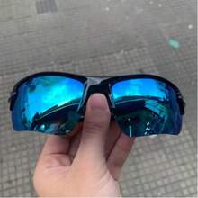 Unisex Anti-UV Sports Sunglasses - Black and Blue - View 1