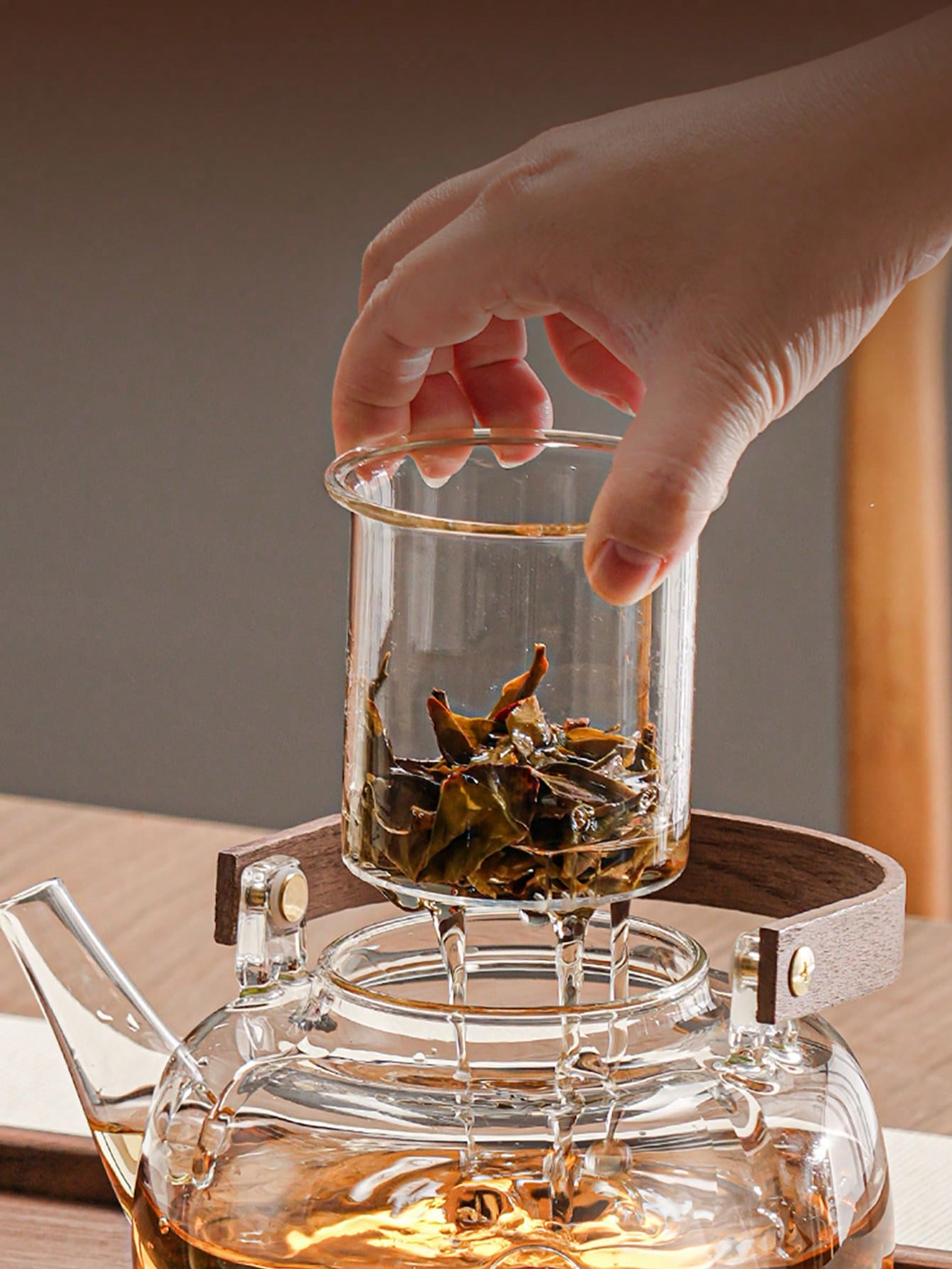 مجموعة إبريق شاي من الزجاج المقاوم للحرارة العالية...